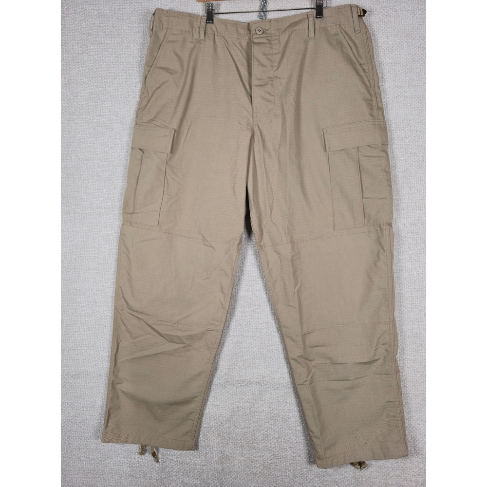 Tru-Spec Mens Tactical Cargo Pants Tan Ripstop Button Fly XL Regular 42x32 USA